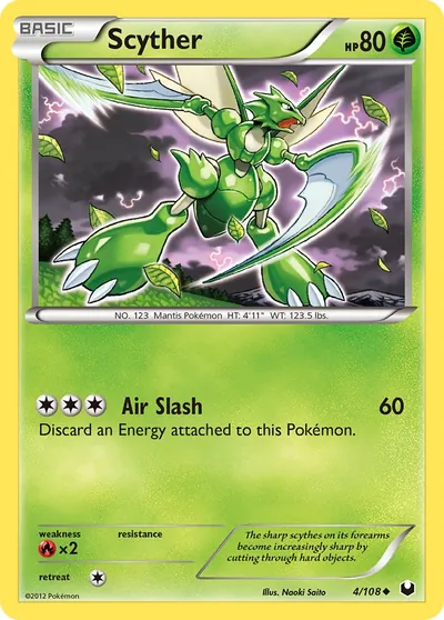 Scyther - Dark Explorers - ilustração de Yuka Morii