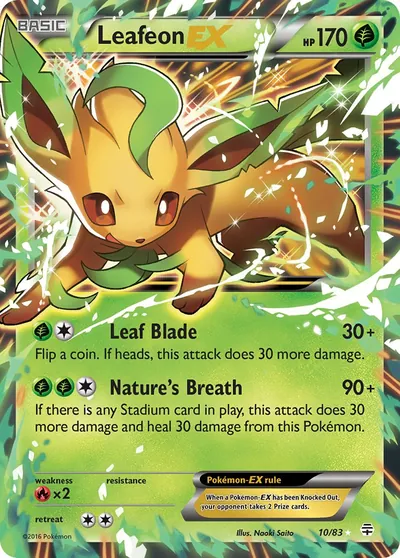 Leafeon-EX - Generations - ilustração de Yuka Morii
