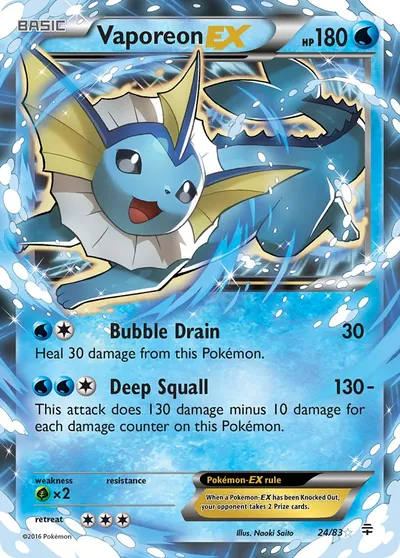 Vaporeon-EX - Generations - ilustração de Yuka Morii