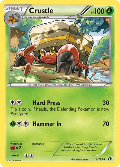 Crustle - Legendary Treasures - ilustração de Yuka Morii