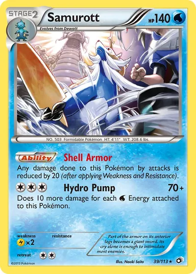 Samurott - Legendary Treasures - ilustração de Yuka Morii