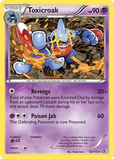 Toxicroak - Legendary Treasures - ilustração de Yuka Morii