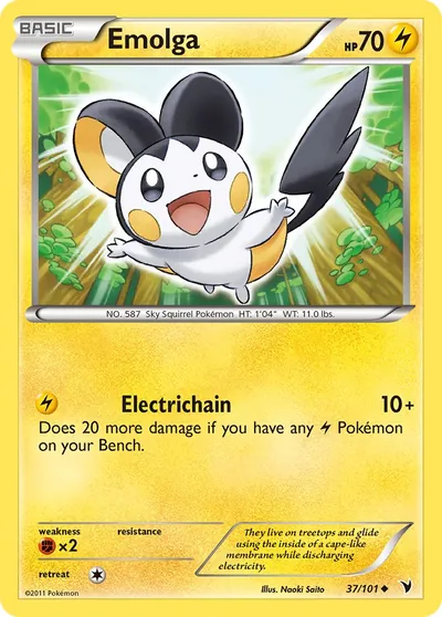 Emolga - Noble Victories - ilustração de Yuka Morii