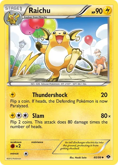 Raichu - Next Destinies - ilustração de Yuka Morii