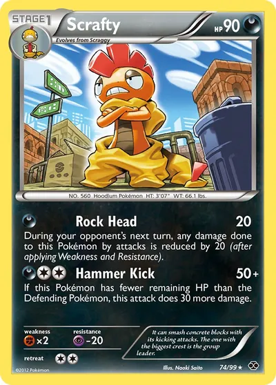 Scrafty - Next Destinies - ilustração de Yuka Morii
