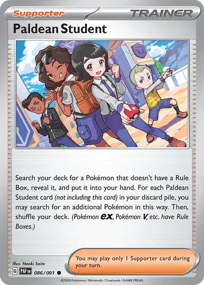 Paldean Student - Paldean Fates - ilustração de Yuka Morii