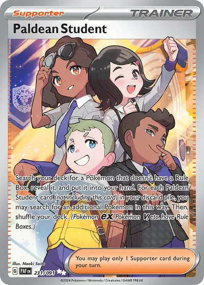 Paldean Student - Paldean Fates - ilustração de Yuka Morii