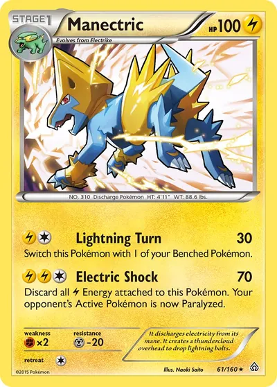 Manectric - Primal Clash - ilustração de Yuka Morii