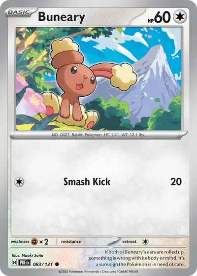 Buneary - Prismatic Evolutions - ilustração de Yuka Morii