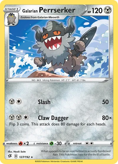 Galarian Perrserker - Rebel Clash - ilustração de Yuka Morii