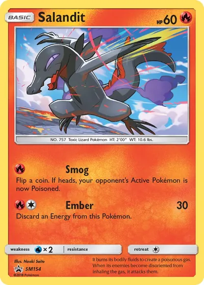 Salandit - Sun & Moon Promos - ilustração de Yuka Morii
