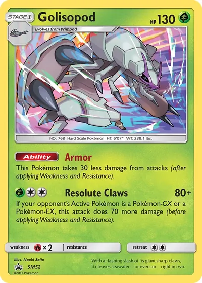 Golisopod - Sun & Moon Promos - ilustração de Yuka Morii