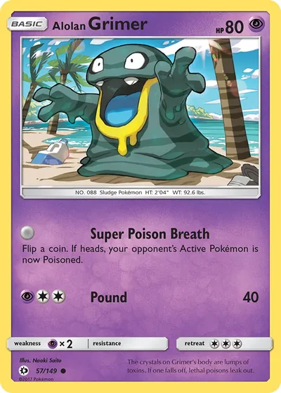 Alolan Grimer - Sun & Moon - ilustração de Yuka Morii