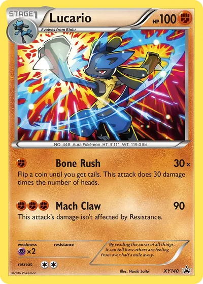 Lucario - XY Promos - ilustração de Yuka Morii