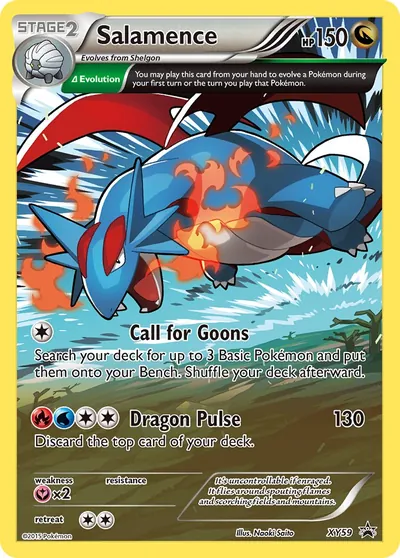 Salamence - XY Promos - ilustração de Yuka Morii