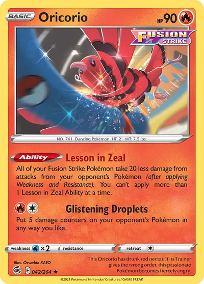 Oricorio - Fusion Strike - ilustração de Yuka Morii