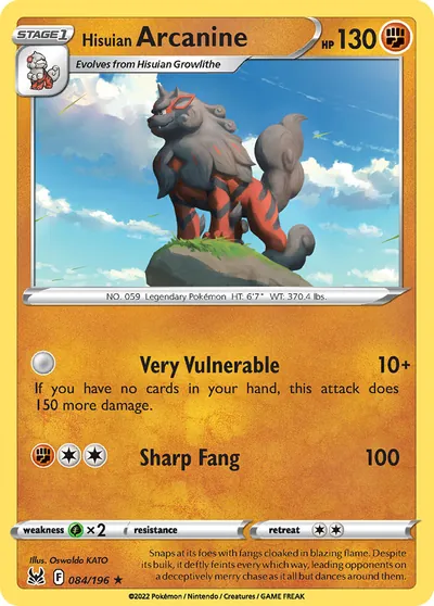 Hisuian Arcanine - Lost Origin - ilustração de Yuka Morii