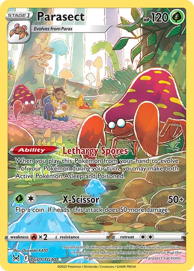Parasect - Lost Origin - ilustração de Yuka Morii