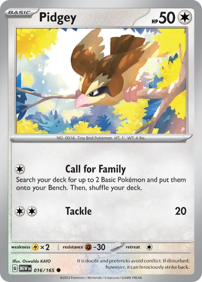 Pidgey - 151 - ilustração de Yuka Morii