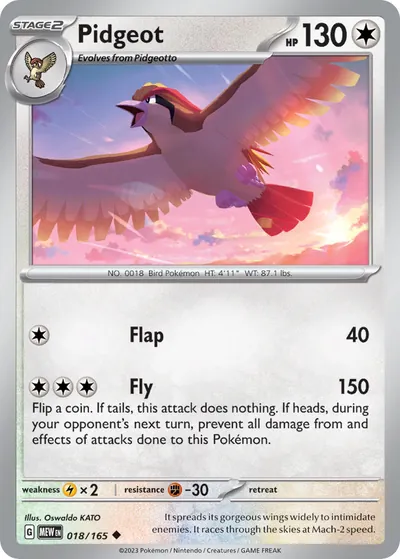 Pidgeot - 151 - ilustração de Yuka Morii