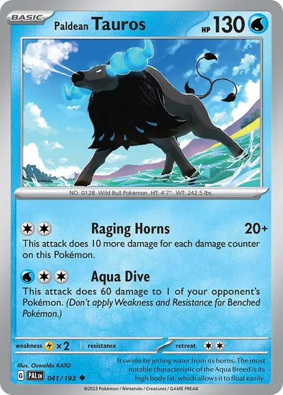 Paldean Tauros - Paldea Evolved - ilustração de Yuka Morii