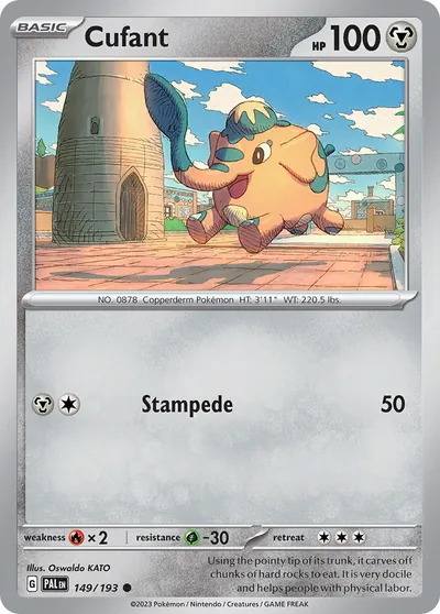 Cufant - Paldea Evolved - ilustração de Yuka Morii