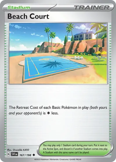 Beach Court - Scarlet & Violet - ilustração de Yuka Morii