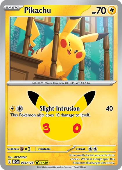 Pikachu de Celebração de 30 Anos