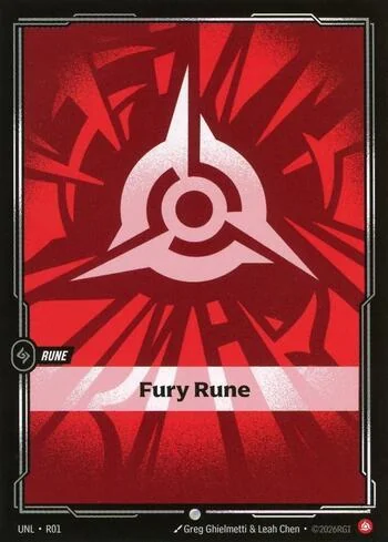 Fury Rune R01 de Riftbound Unleashed