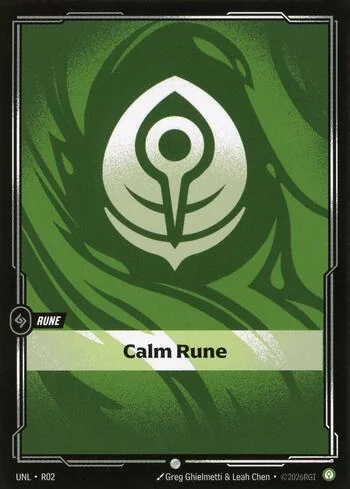 Calm Rune R02 de Riftbound Unleashed