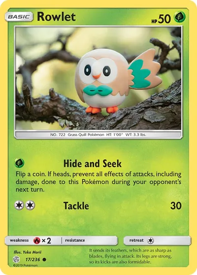 Rowlet - Cosmic Eclipse - ilustração de Yuka Morii