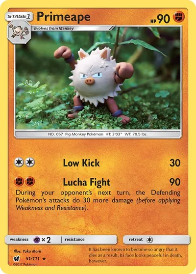 Primeape - Crimson Invasion - ilustração de Yuka Morii