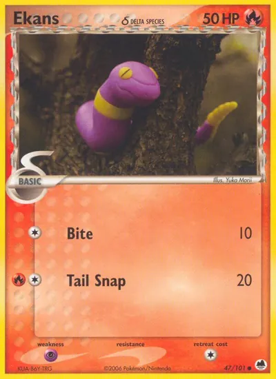 Ekans - Dragon Frontiers - ilustração de Yuka Morii