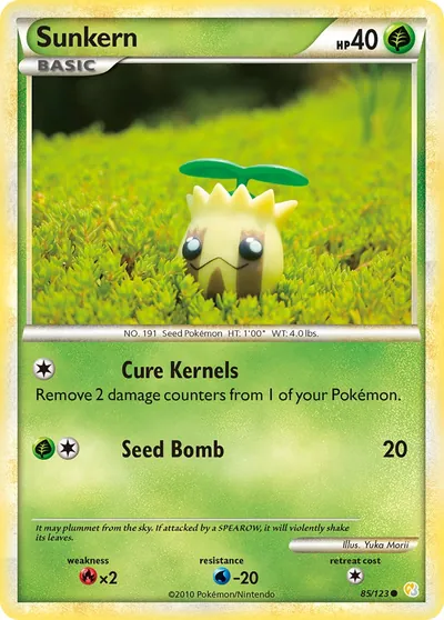 Sunkern - HeartGold & SoulSilver - ilustração de Yuka Morii