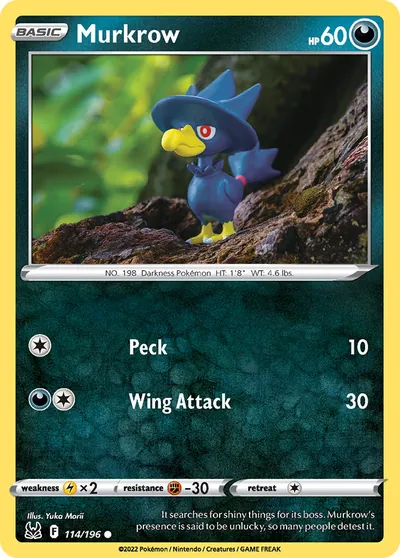 Murkrow - Lost Origin - ilustração de Yuka Morii