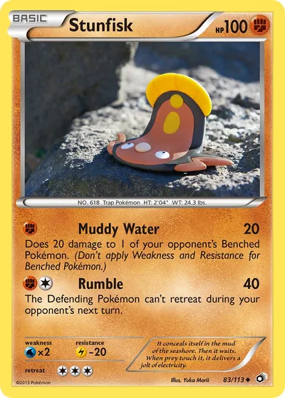 Stunfisk - Legendary Treasures - ilustração de Yuka Morii