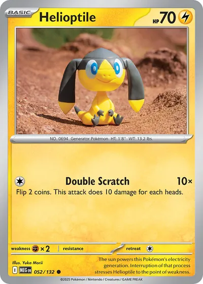 Helioptile - Mega Evolution - ilustração de Yuka Morii