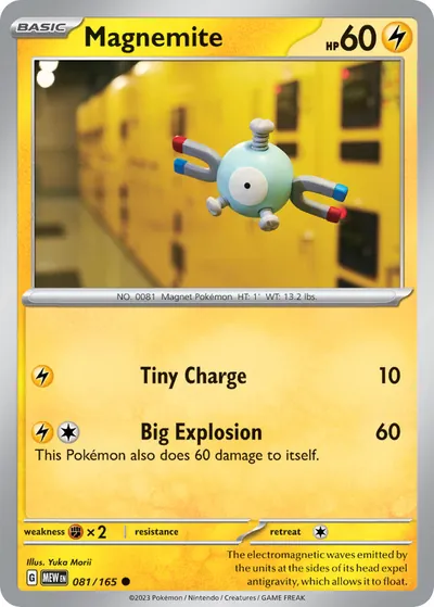 Magnemite - 151 - ilustração de Yuka Morii
