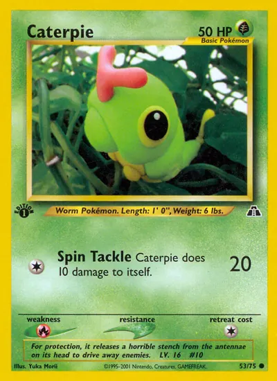 Caterpie - Neo Discovery - ilustração de Yuka Morii