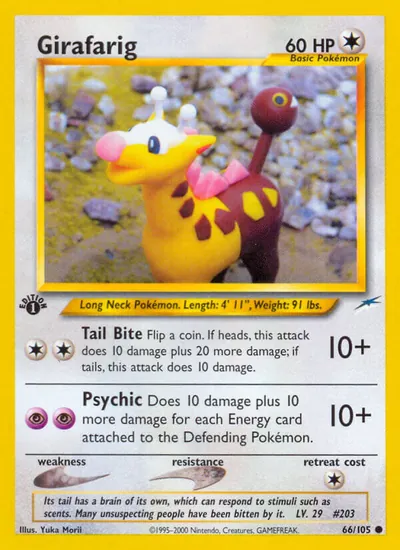 Girafarig - Neo Destiny - ilustração de Yuka Morii