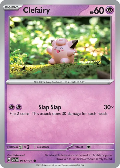 Clefairy - Obsidian Flames - ilustração de Yuka Morii