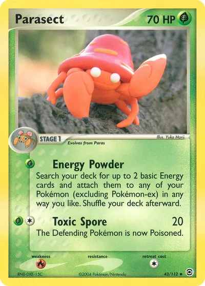 Parasect - FireRed & LeafGreen - ilustração de Yuka Morii