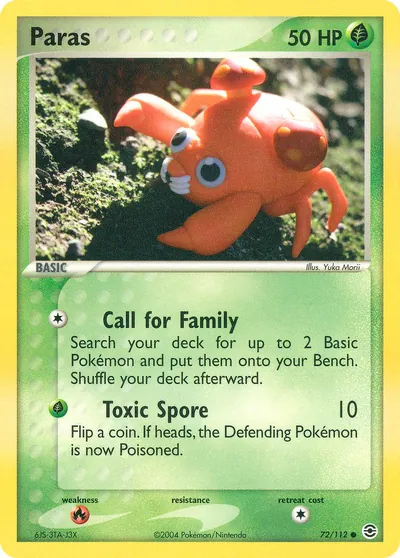 Paras - FireRed & LeafGreen - ilustração de Yuka Morii