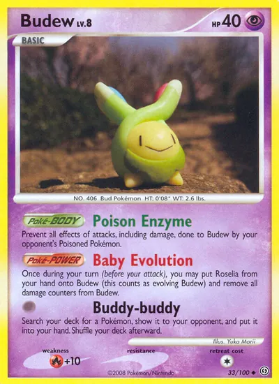Budew - Stormfront - ilustração de Yuka Morii