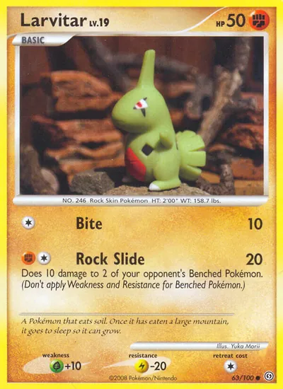 Larvitar - Stormfront - ilustração de Yuka Morii