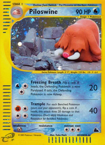 Piloswine - Skyridge - ilustração de Yuka Morii