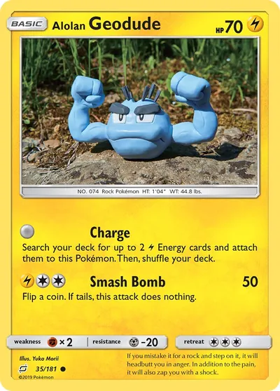 Alolan Geodude - Team Up - ilustração de Yuka Morii
