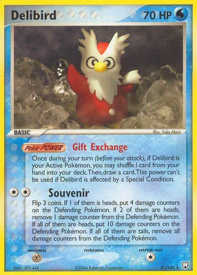 Delibird - Team Rocket Returns - ilustração de Yuka Morii