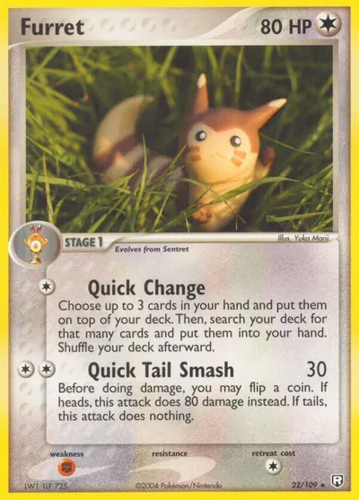 Furret - Team Rocket Returns - ilustração de Yuka Morii