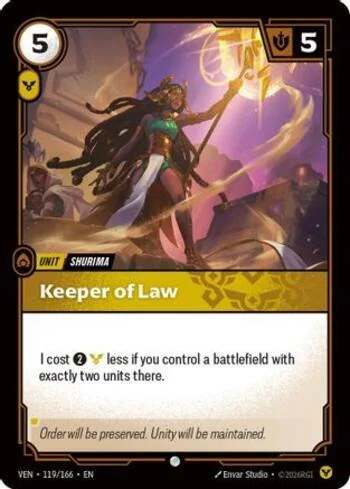 Keeper of Law 119 de Vendetta (Riftbound)